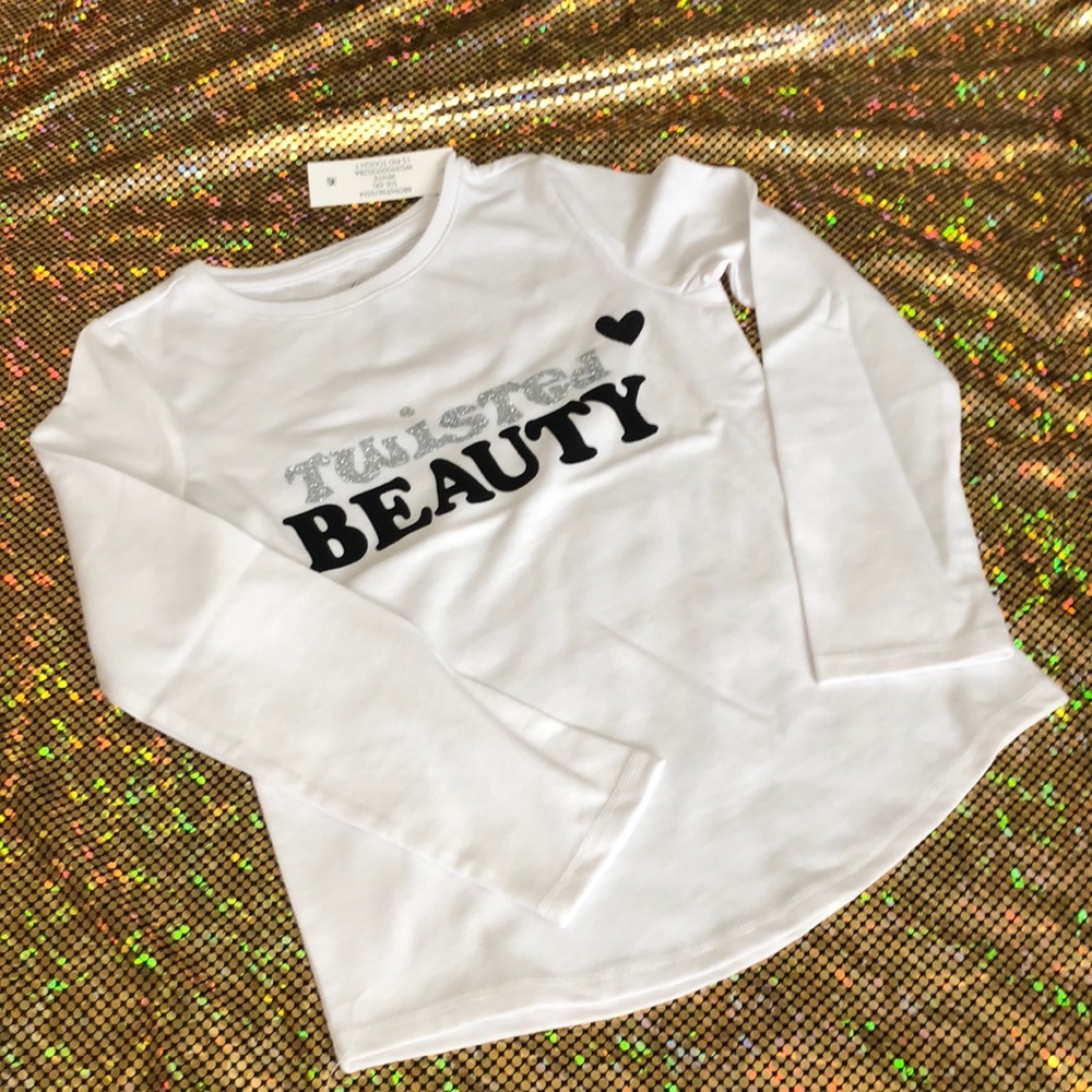 Twisted Beauty Girls White Long Sleeve Tee -custom-